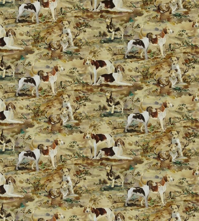 Mulberry Hounds Velvet Fabric by Mulberry Home in Multi | Jane Clayton