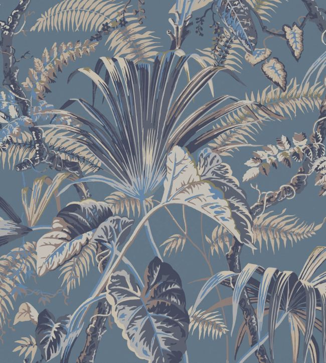 Mustique Wallpaper in Atlantic by Warner House | Jane Clayton