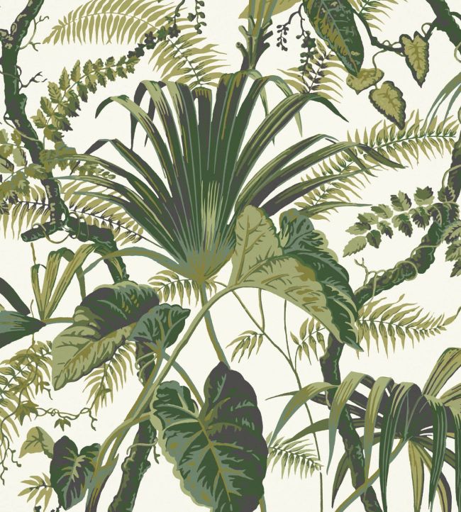 Mustique Wallpaper in Jungle by Warner House | Jane Clayton