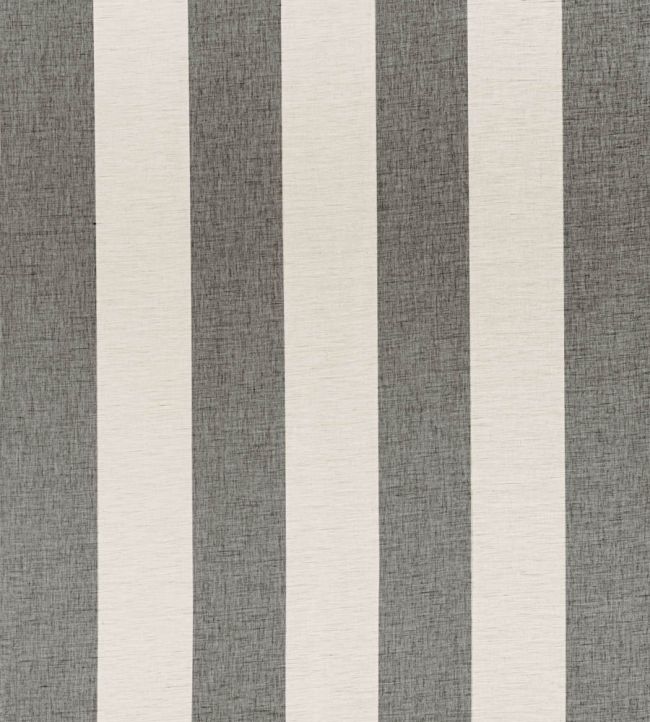 Newport Stripe Fabric by Thibaut Black and Linen