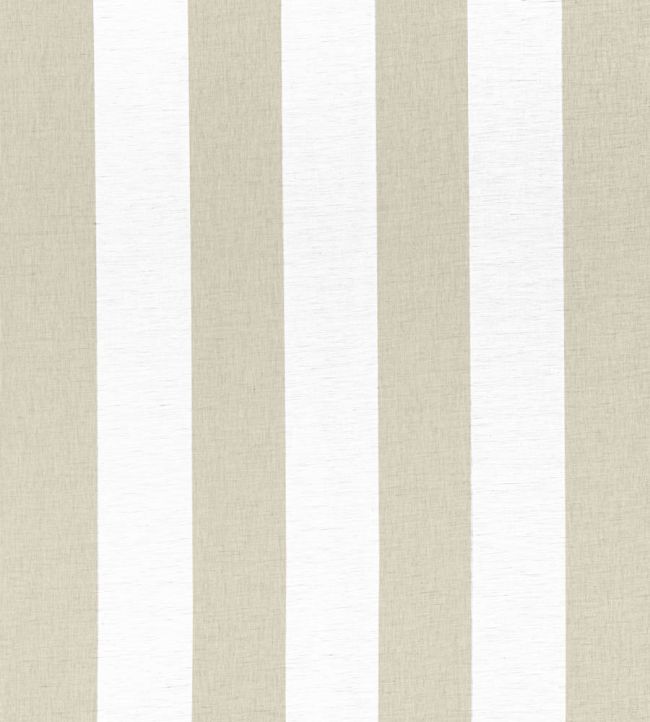 Newport Stripe Fabric by Thibaut Jute and White