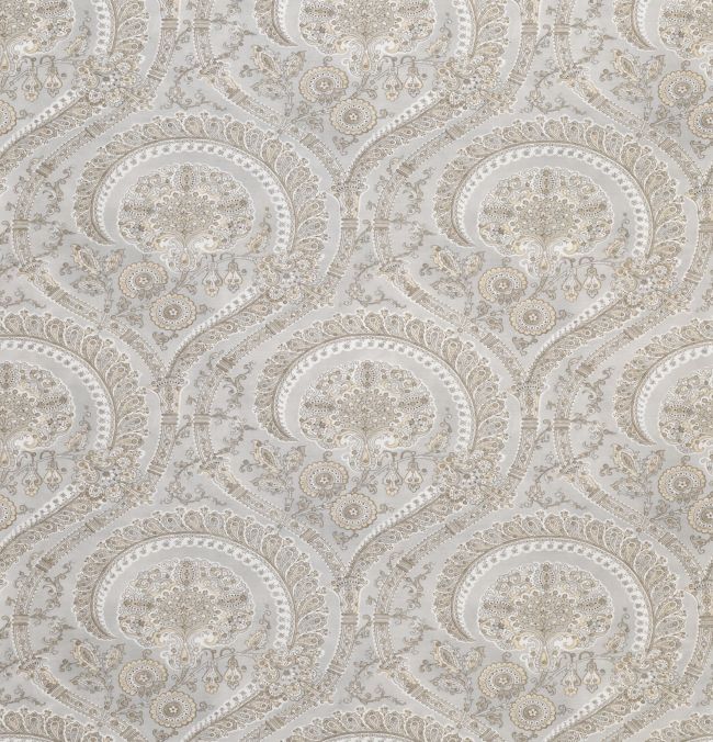 Les Indiennes Fabric by Nina Campbell in Grey | Jane Clayton