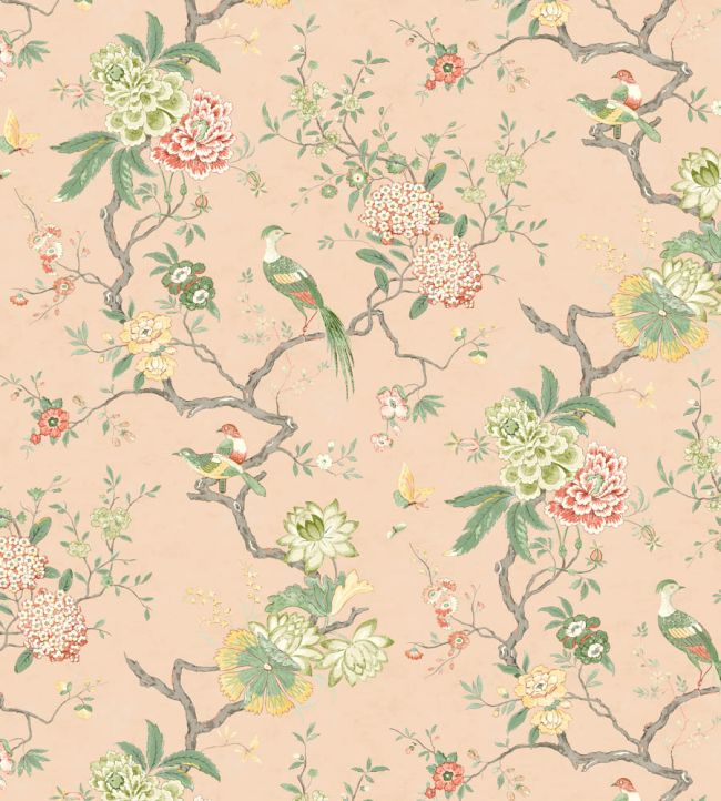 Oriental Bird Wallpaper in Blush by GP & J Baker | Jane Clayton