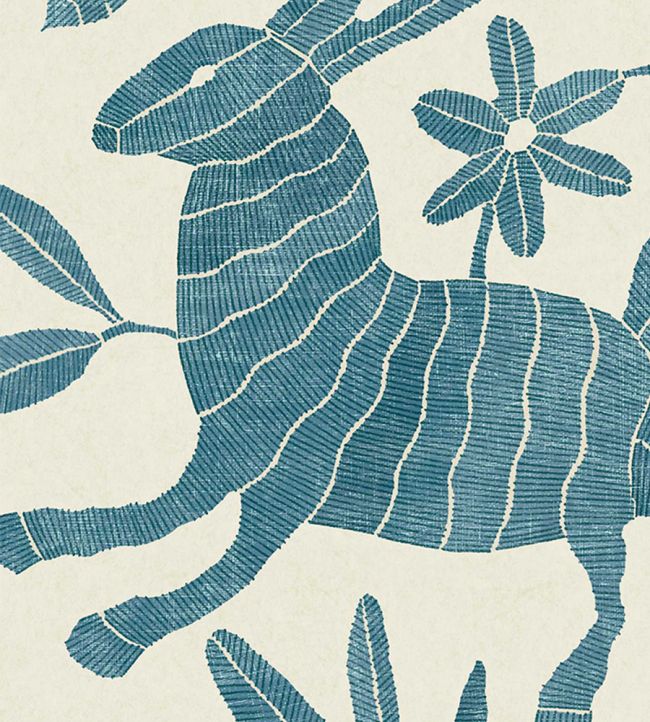 Otomi Wallpaper in Bluebird by Lewis & Wood | Jane Clayton