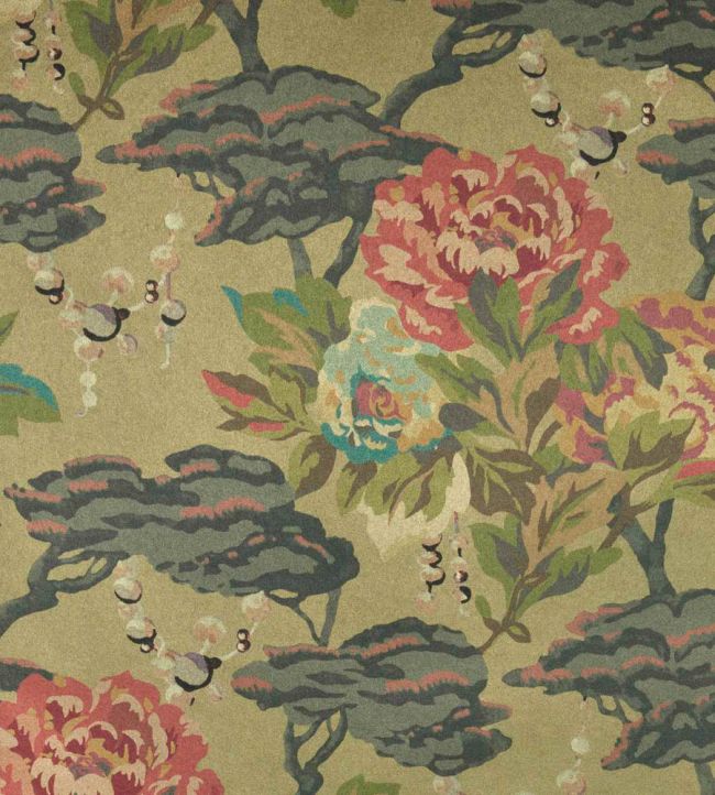 Paeonia Wallpaper in Lacquer by 1838 Wallcoverings | Jane Clayton