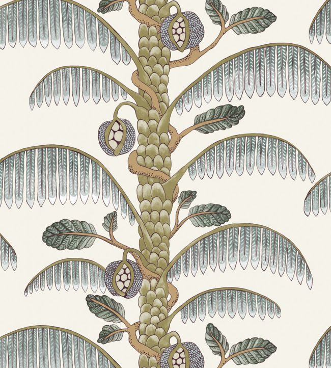 Palm Stripe Wallpaper in Clarke White by Josephine Munsey | Jane