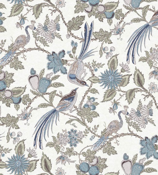 Peacock Trail Fabric in Tourmaline by Warner House | Jane Clayton