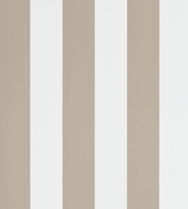 Spalding Stripe Wallpaper by Ralph Lauren in Sand/White | Jane Clayton