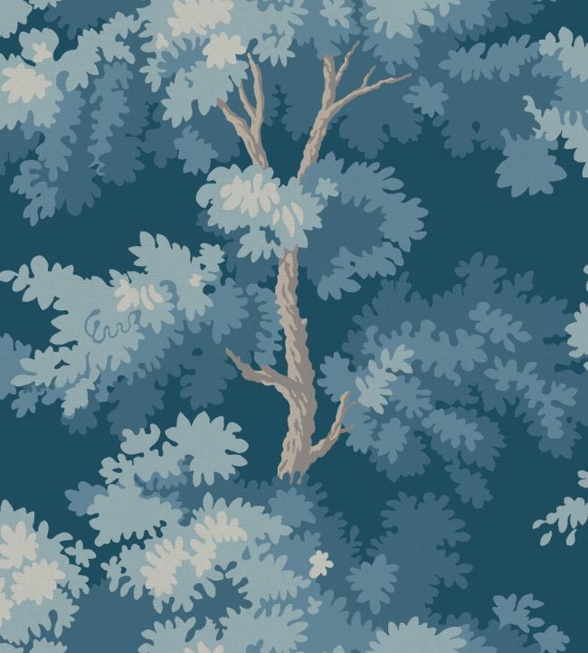 Raphael Forest Wallpaper mural in Midnight Blue by Sandberg | Jane Clayton