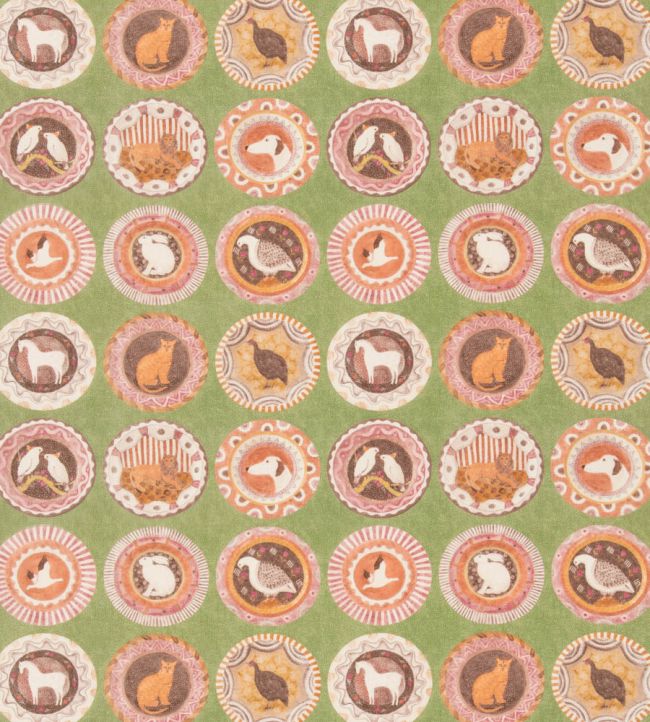 Robinas Dinner Party Fabric by GP & J Baker Green