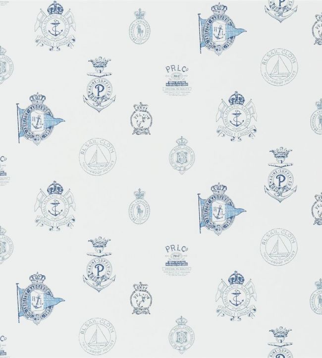 Rowthorne Crest Wallpaper in Navy by Ralph Lauren | Jane Clayton