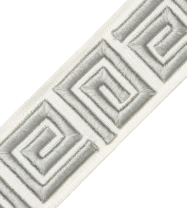 Lyra Embroidered Border Trimmings in Titanium by Samuel & Sons