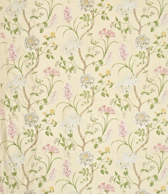 Summer Tree Silk Fabric by Sanderson in Cream/Rose | Jane Clayton