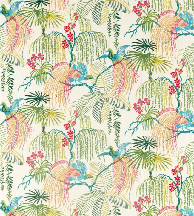 Rain Forest Embroidery Fabric by Sanderson in Tropical | Jane Clayton