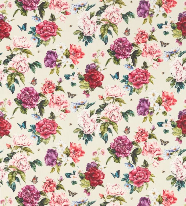 Summer Peony Fabric by Sanderson in Fuchshia/Rose | Jane Clayton