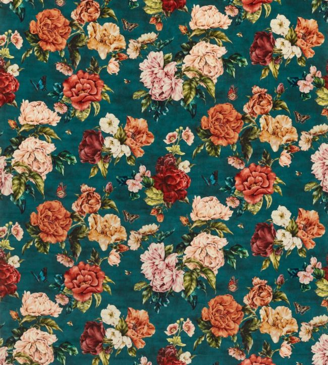 Summer Peony Fabric by Sanderson in Newby Green | Jane Clayton