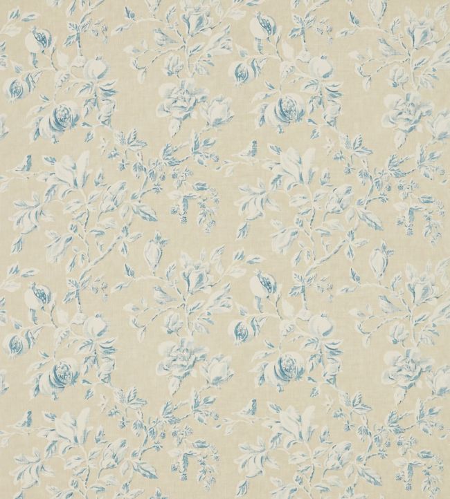 Magnolia & Pomegranate Fabric by Sanderson in Parchment/Sky Blue | Jane ...