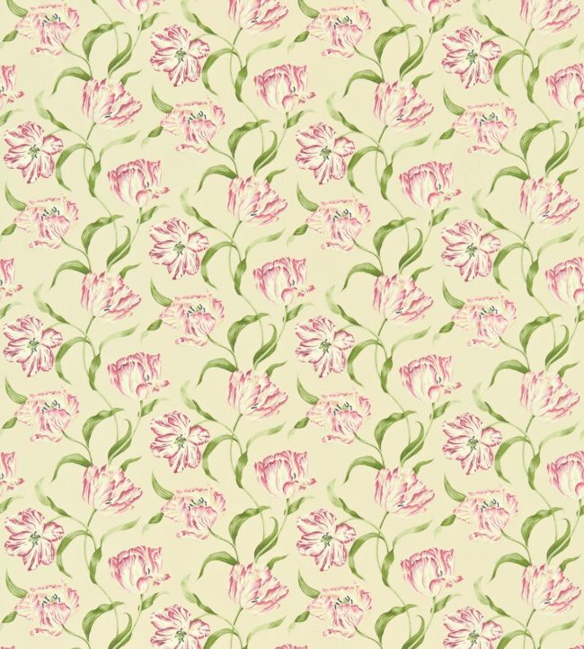 Dancing Tulips Fabric by Sanderson in Red/Cream | Jane Clayton