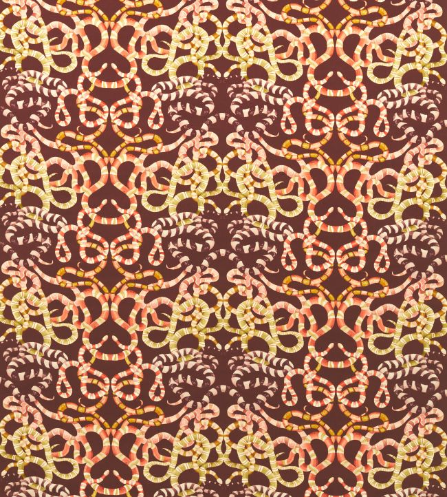 Serpenti Velvet Fabric by Harlequin Brazilian Rosewood / Grounded / Amber Light