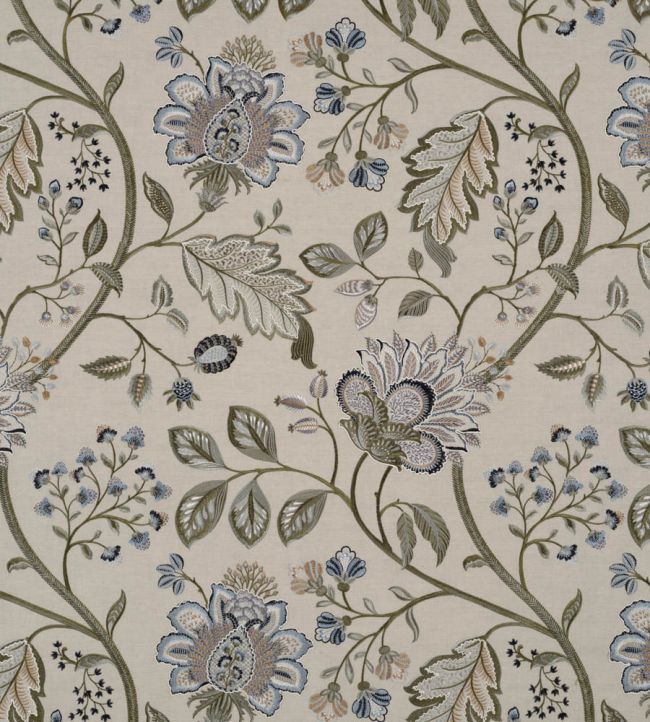 Shalimar Fabric in Blue/Green by James Hare | Jane Clayton