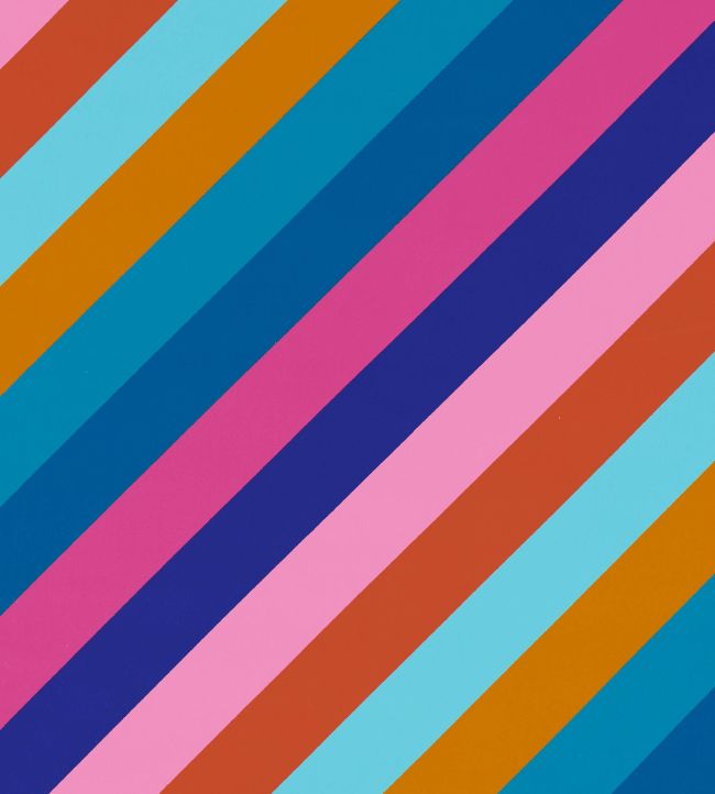 Sherbet Stripe Fabric in Lapis/Spinel/Aquamarine by Harlequin