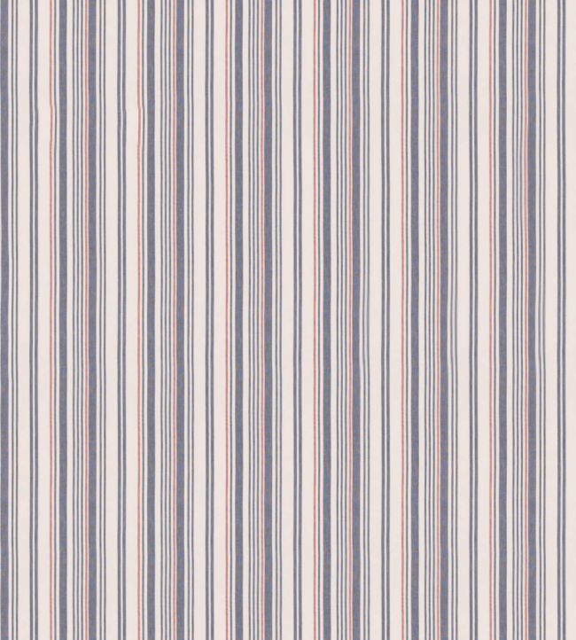 Spinnaker Stripe Fabric by Mulberry Home Indigo/Red