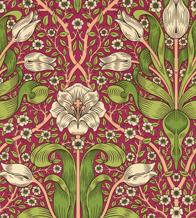 Spring Thicket Wallpaper in Maraschino Cherry by Morris & Co | Jane Clayton