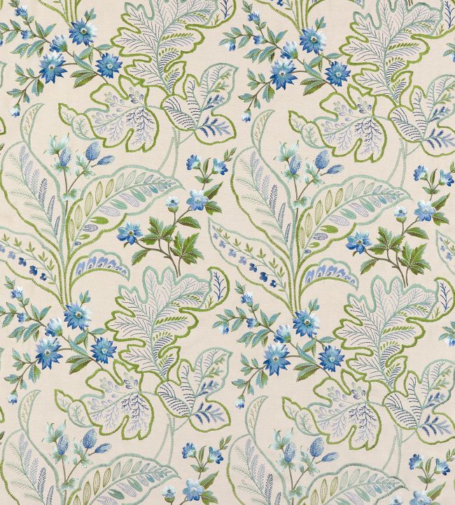 Sudbury Fabric in Blue/Green by Nina Campbell | Jane Clayton