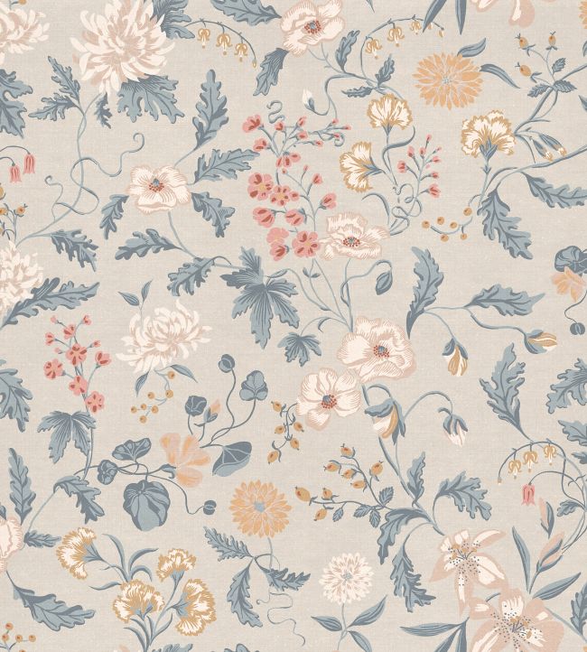 Suzanne Wallpaper in Folklore Blue by Sandberg | Jane Clayton