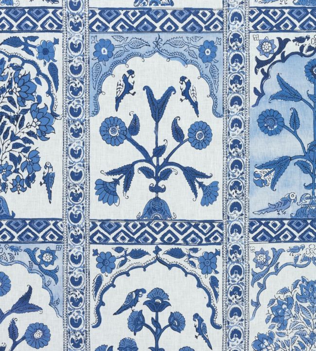 Indian Panel Fabric by Thibaut in Blue | Jane Clayton