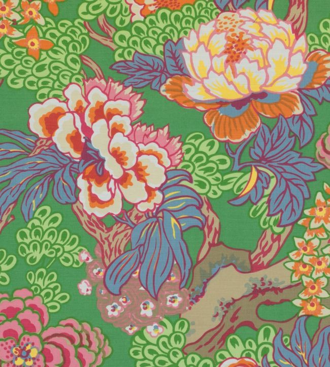 Honshu Fabric by Thibaut in Green | Jane Clayton