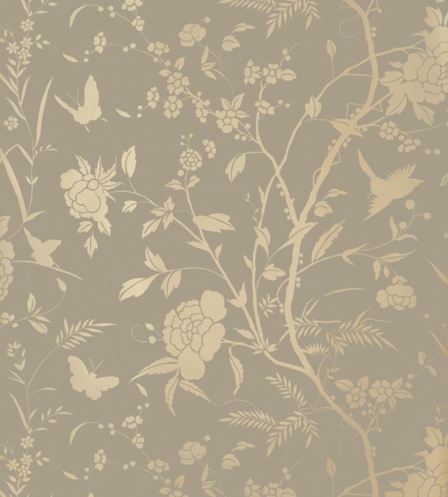 Liang Wallpaper by Thibaut in Grey and Gold with Metallic | Jane Clayton