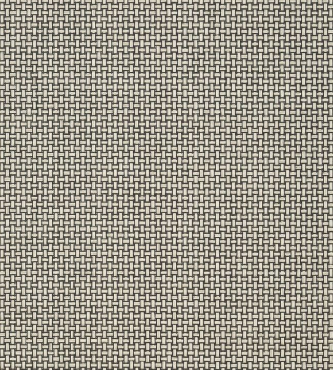 Baker Weave Wallpaper by Thibaut in Black on Linen | Jane Clayton