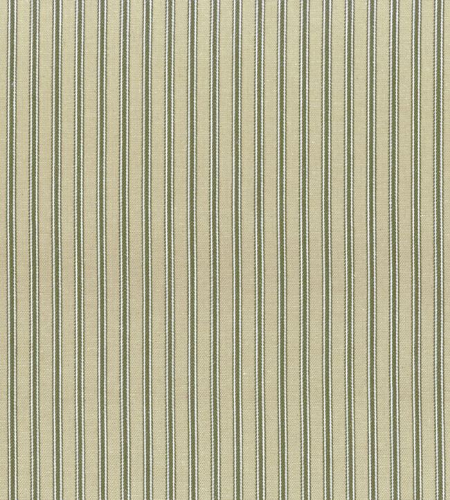 Ticking Stripe 1 Antique Fabric in Khaki by Ian Mankin | Jane Clayton