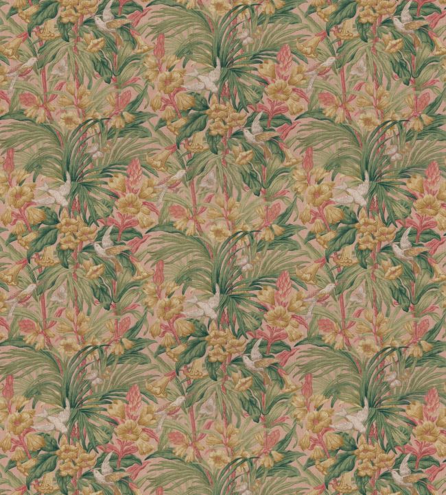 Trumpet Flowers Fabric in Blush by GP & J Baker | Jane Clayton