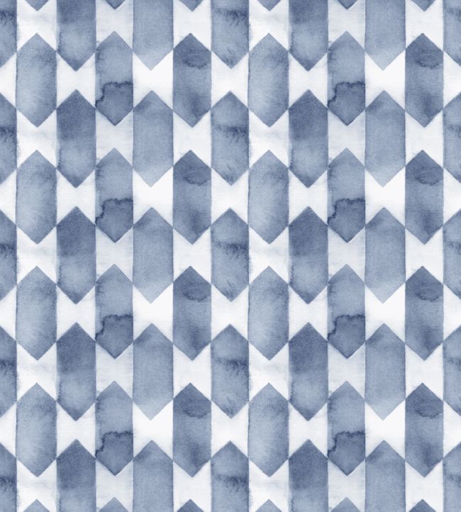 Watercolour Checked Wallpaper in Blue by Creative Lab | Jane Clayton