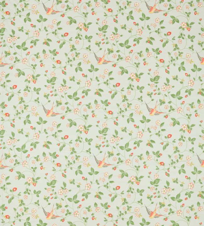Wild Strawberry Fabric in Dove by Clarke & Clarke | Jane Clayton