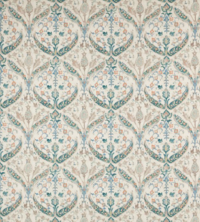 Yasamin Fabric in Blue/Jade by Colefax and Fowler | Jane Clayton