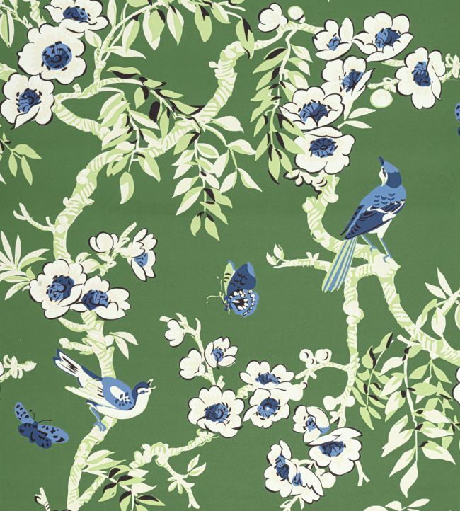 Yukio Fabric in Green by Thibaut | Jane Clayton