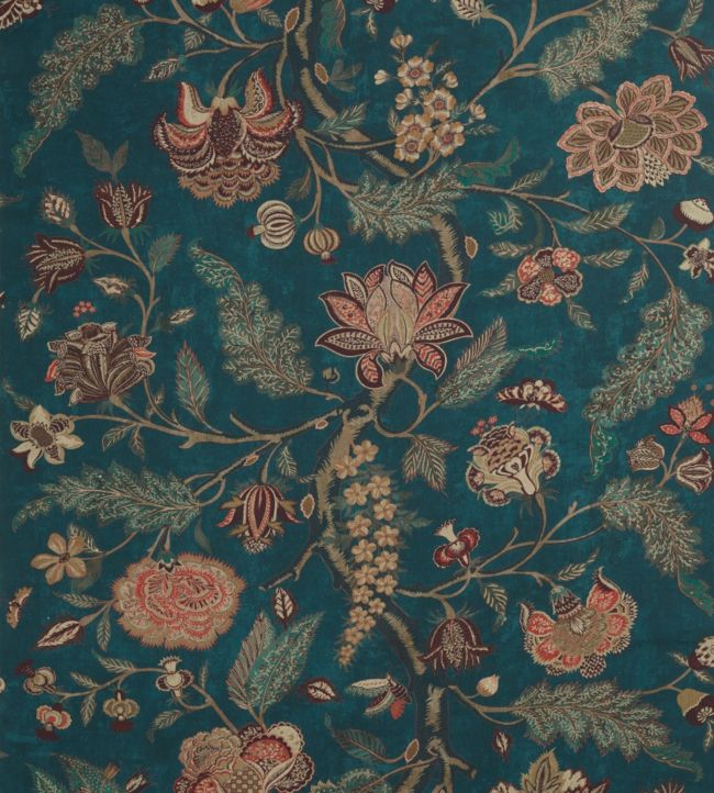 Indienne Print Fabric by Zoffany in Blue/Koi | Jane Clayton