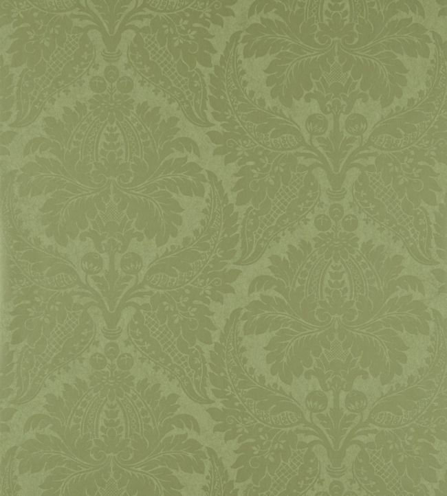 Malmaison Damask Wallpaper by Zoffany in Peridot | Jane Clayton