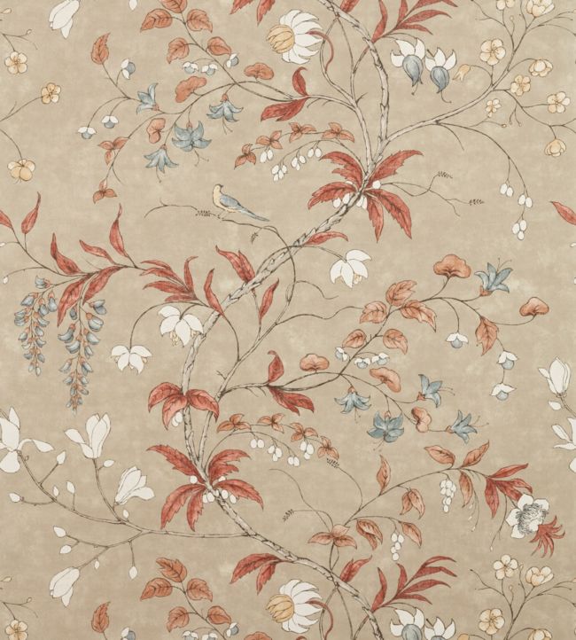 Mitford Damask Wallpaper - Tan | Chairish