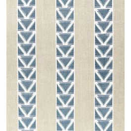 Burton Stripe Fabric in Linen and Navy by Anna French Jane Clayton