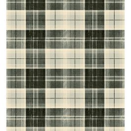 Countryside Plaid Wallpaper in Charcoal by MINDTHEGAP