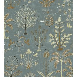 Cynthia Fabric in Mid Blue and Olive by Josephine Munsey | Jane Clayton