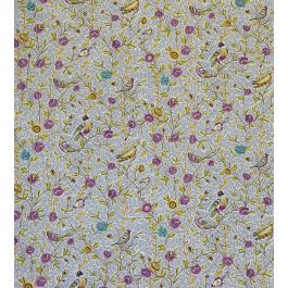 Fleurs Et Oiseaux Fabric in Indigo-Prune by Casal | Jane Clayton