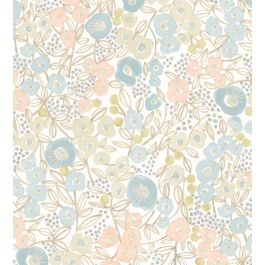 Flora Ditsy Wallpaper in Silver by Ohpopsi | Jane Clayton