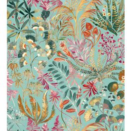 Folium Fabric in Aqua by Arley House | Jane Clayton