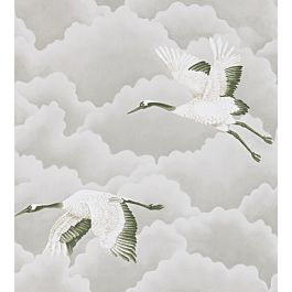 Cranes in Flight Wallpaper by Harlequin in Platinum | Jane Clayton