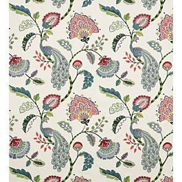 Jaipur Peacock Fabric by Jane Churchill in Multi | Jane Clayton